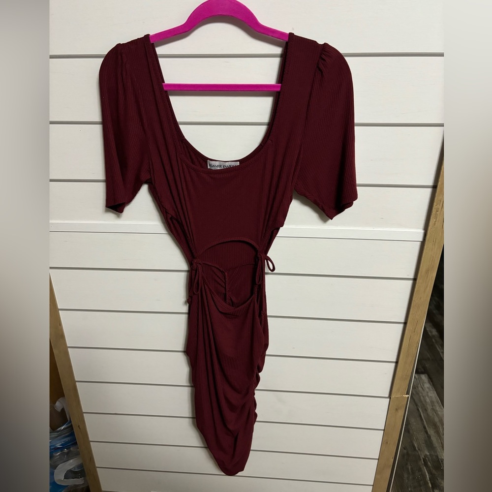 Burgundy Body Dress